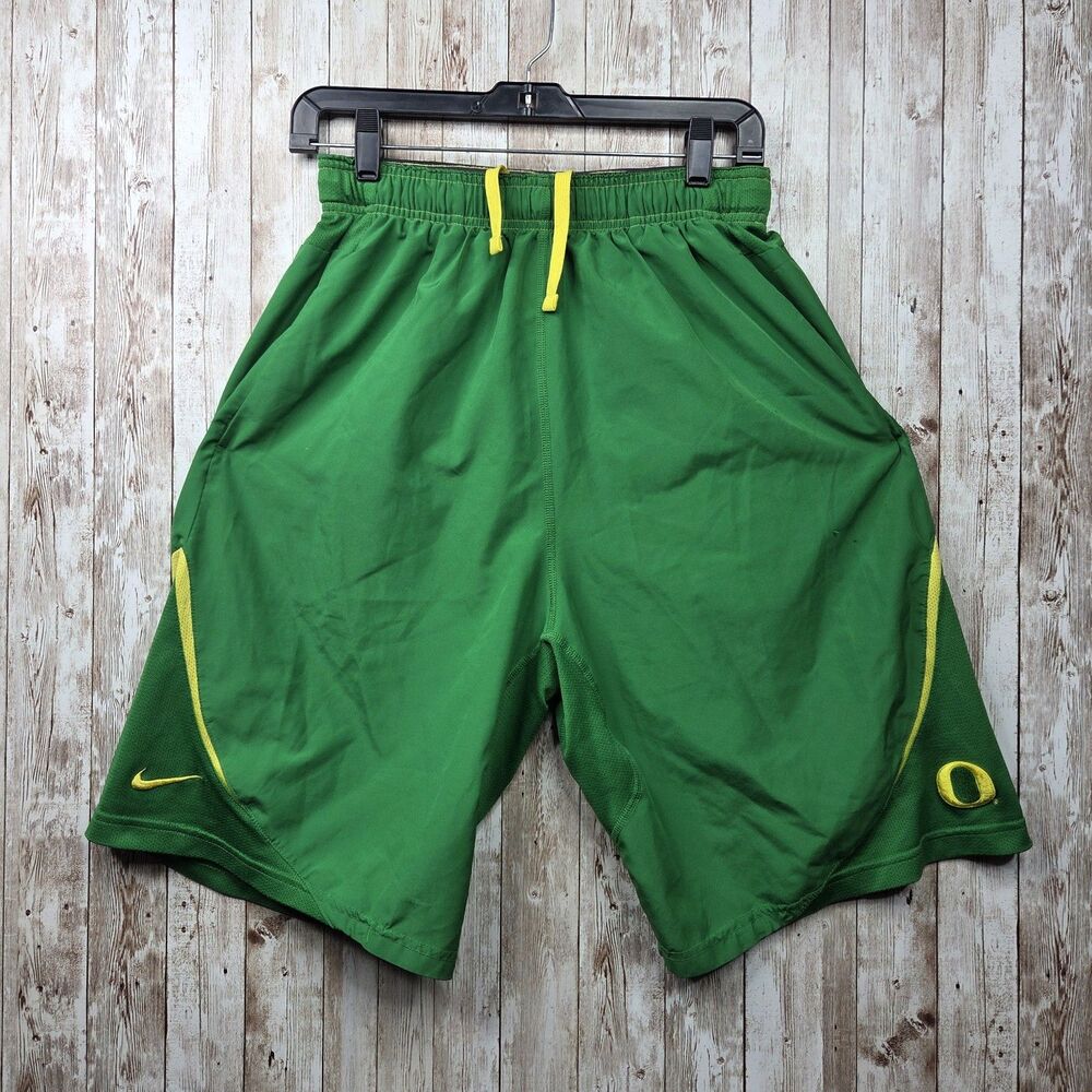Nike Dri-Fit Oregon Ducks Shorts Mens Size Medium Green Yellow NCAA Basketball